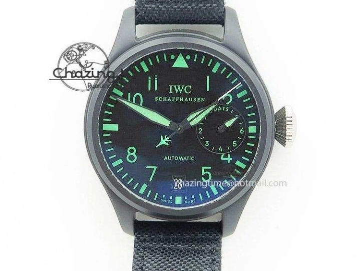 MIROTIME 0421 Vibrant Mark XVIII IW327001 SS M+F 1:1 Best Edition Black Dial on Black Leather Strap A 7055